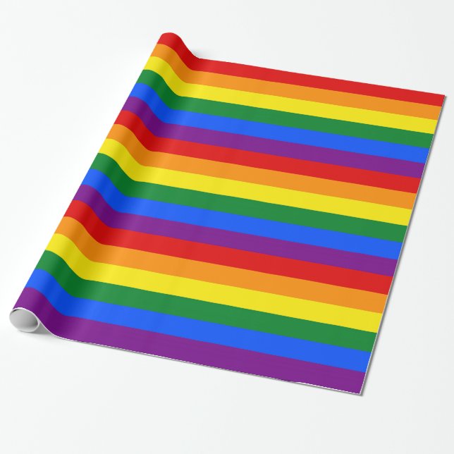 RAINBOW FLAGGA FÄRG PRESENTPAPPER (Utrullad)