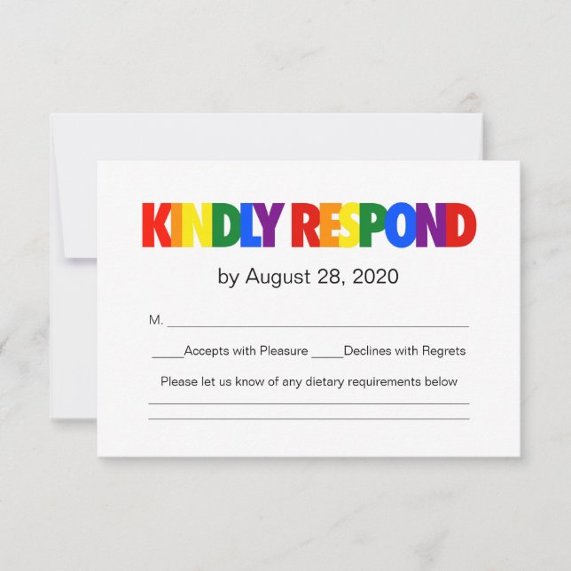 Rainbow Flagga Gay Bröllop Response OSA Kort (Framsida)