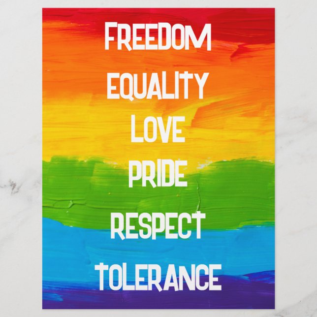 Rainbow Flagga Gay Lesbisk LGBT Reklamblad (Framsidan)