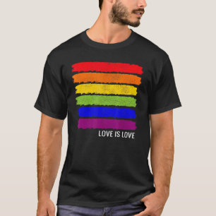 Rainbow Flagga Gay pride HBT Distress Vin T Shirt
