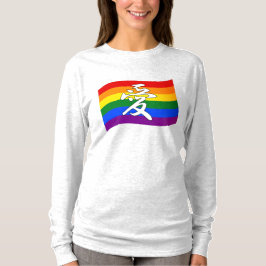 Rainbow Flagga Gay pride KÄRLEK i Kanji och kinesi T Shirt