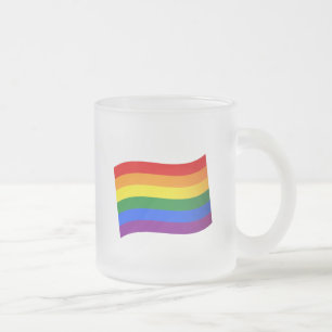 Rainbow Flagga Gay pride LGBT HBT TQ kärlek är kär Frostad Glasmugg