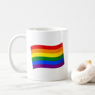 Rainbow Flagga Gay pride LGBT HBT TQ kärlek är kär Kaffemugg