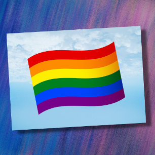Rainbow Flagga Gay pride LGBT HBT TQ kärlek är kär Kort