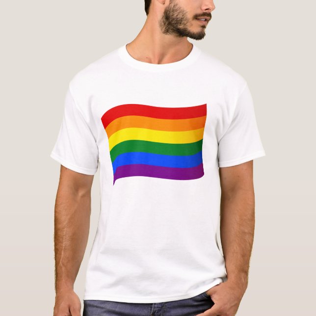 Rainbow Flagga Gay pride LGBT Kärlek är Kärlek HBT T Shirt (Framsida)