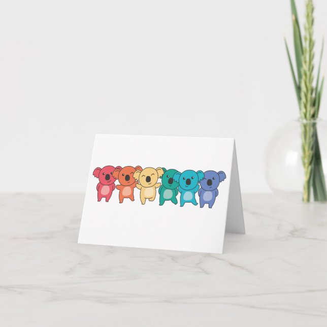 Rainbow Flagga Gay pride Lgbtq Koala Cute Koalas T Tack Kort (Framsida)