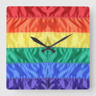 Rainbow Flagga Gay pride LGBTQ LGBT kärlek är kärl Fyrkantig Klocka