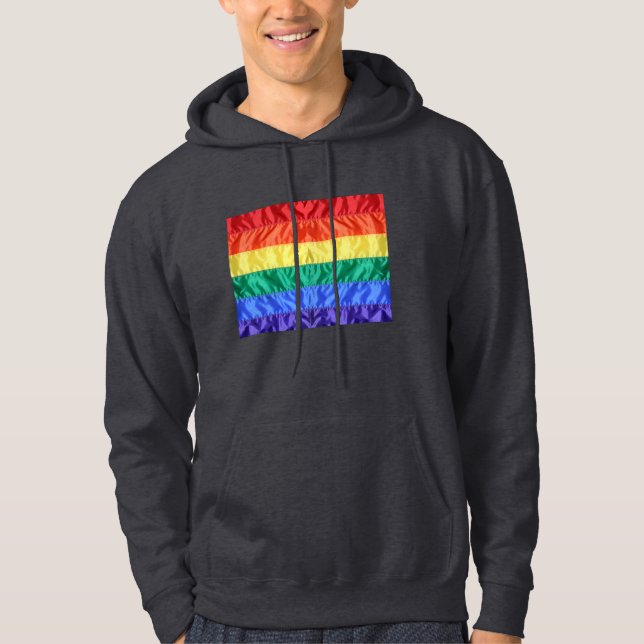 Rainbow Flagga Gay pride LGBTQ LGBT kärlek är kärl Hoodie (Framsida)