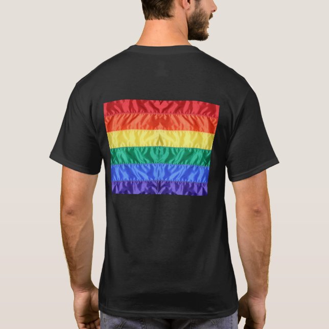 Rainbow Flagga Gay pride LGBTQ LGBT kärlek är kärl T Shirt (Baksida)