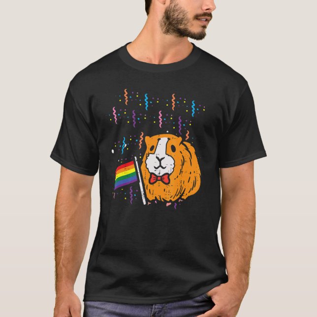 Rainbow Flagga Hamster Gay pride Month Lgbtq Ally  T Shirt (Framsida)