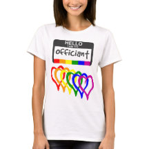 Rainbow Flagga Hearts Bröllop Tjänsteman Namn Badg