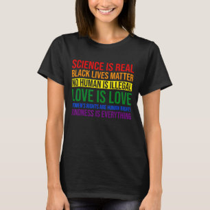 Rainbow Flagga Human Högers Womens & Gay rights LG T Shirt