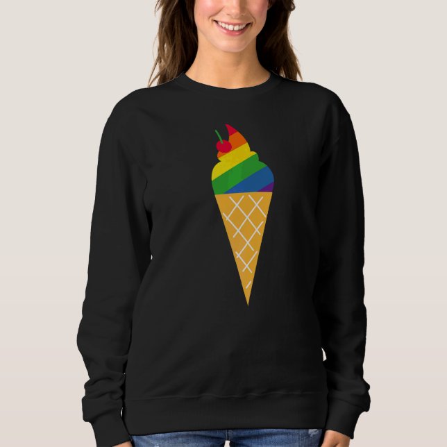 Rainbow Flagga Ice Cream Cone Gay pride Lgbt Pride T Shirt (Framsida)