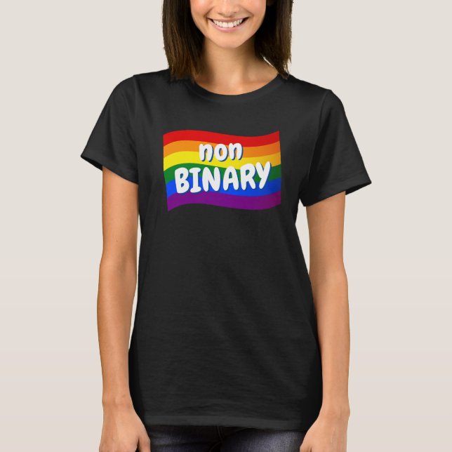 Rainbow Flagga Icke-binärt icke-binärt HBT-HBT-pri T Shirt (Framsida)