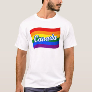 Rainbow Flagga Kanada Canadian Gay pride LGBT HBT T Shirt
