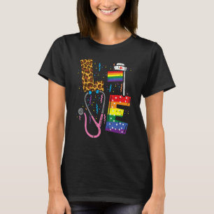Rainbow Flagga Kärlek Nurse Rn SCrub Top Lgbt Prid T Shirt