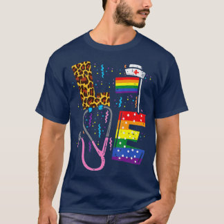 Rainbow Flagga Kärlek Nurse RN SCrub Top LGBT Prid T Shirt