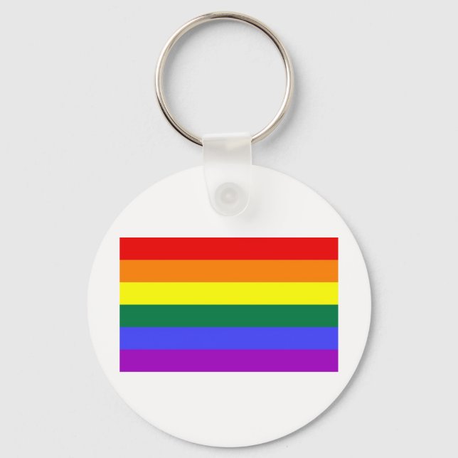Rainbow Flagga Keychain Nyckelring (Framsida)