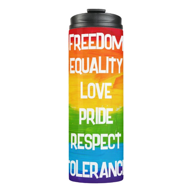 Rainbow Flagga LGBT Thermal Tumbler - Pride Travel (Framsida)