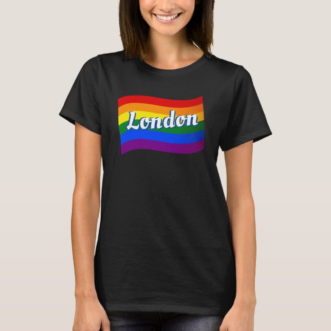 Rainbow Flagga London England Gay pride LGBT HBT T Shirt (Framsida)