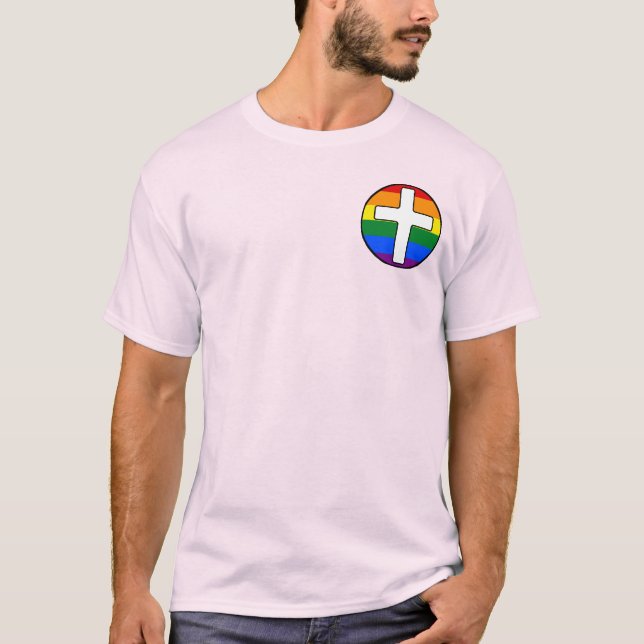 Rainbow Flagga med Kor | Light Shirt | Meddelande T (Framsida)