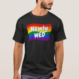 Rainbow Flagga Newlyged ny gifta gay bröllop T Shirt