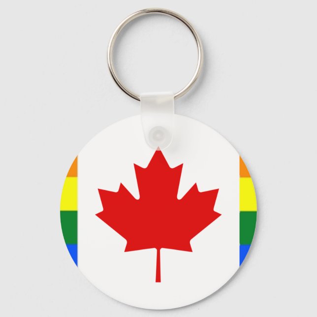 Rainbow Flagga of Canada Nyckelring (Framsida)