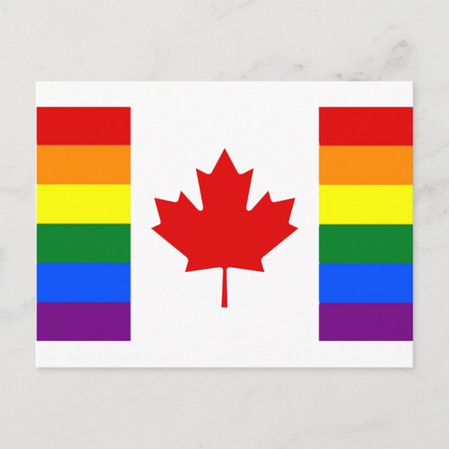 Rainbow Flagga of Canada Vykort (Framsida)
