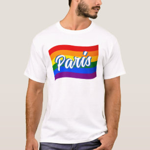 Rainbow Flagga Paris Frankrike Gay pride HGBT HBT T Shirt