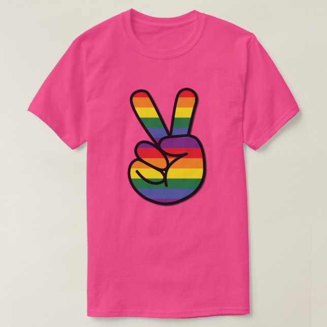 Rainbow Flagga Peace T-Shirt (Design framsida)