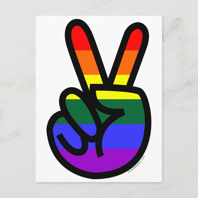Rainbow Flagga Peace Vykort (Framsida)