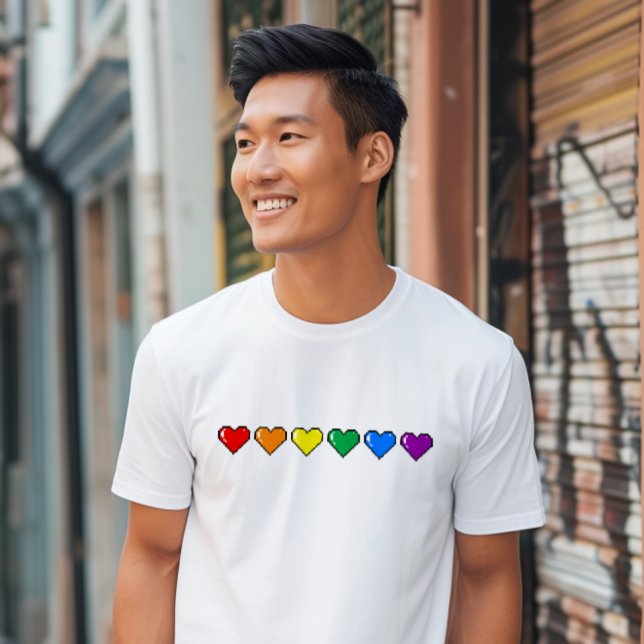 Rainbow Flagga Pixel Heart T Shirt (Skapare uppladdad)