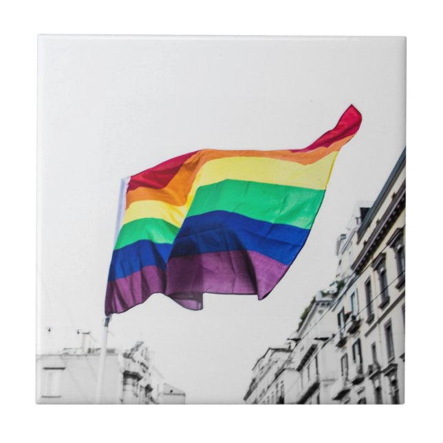 Rainbow Flagga Pride Kakelplatta (Framsidan)