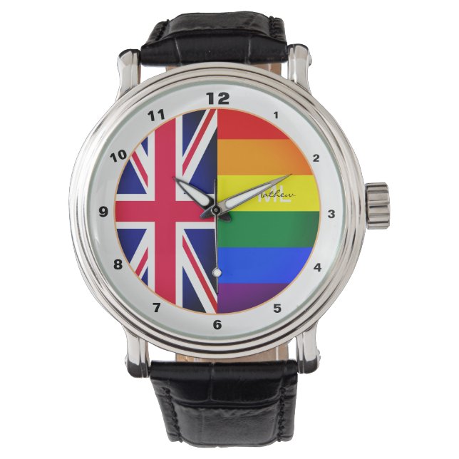 Rainbow Flagga & Pride, LGBT community/British Fla Armbandsur (Framsida)