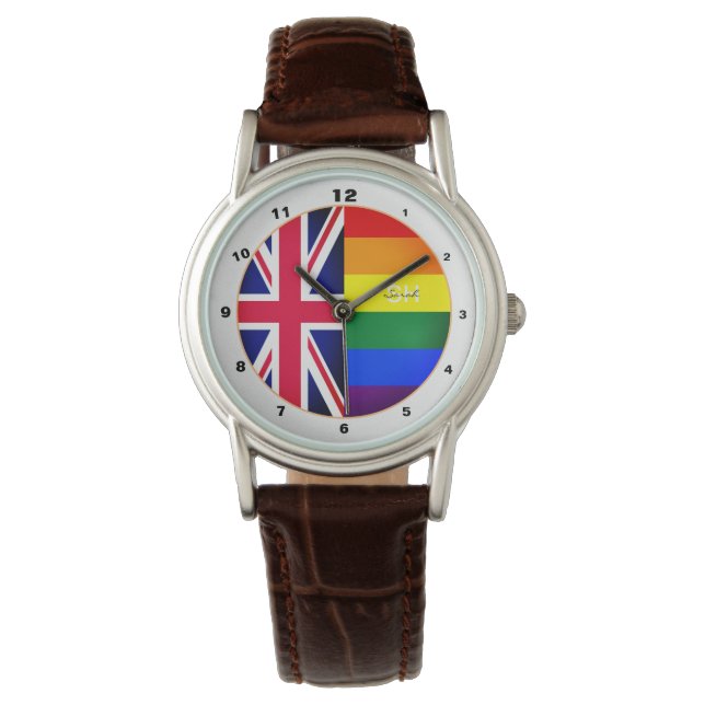 Rainbow Flagga & Pride, LGBT community/British Fla Armbandsur (Framsida)