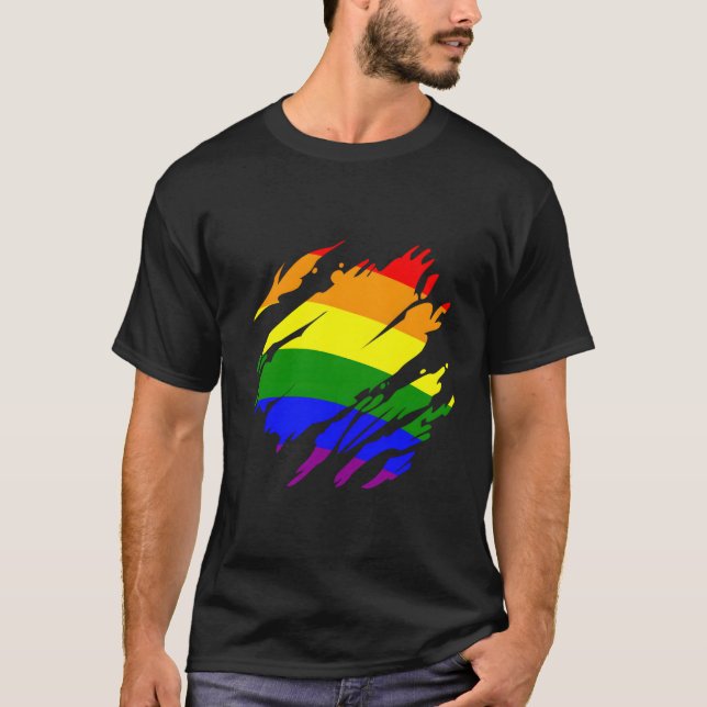 Rainbow Flagga Pride T Shirt (Framsida)