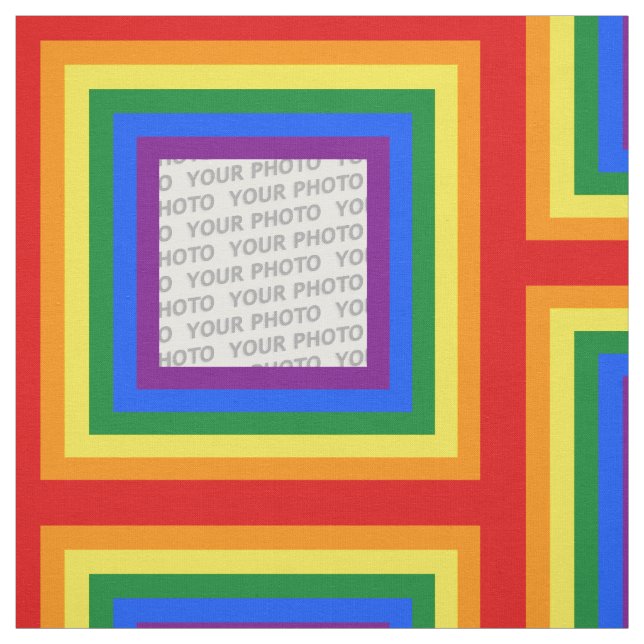 RAINBOW FLAGGA ram + ditt foto Tyg (Provkarta)