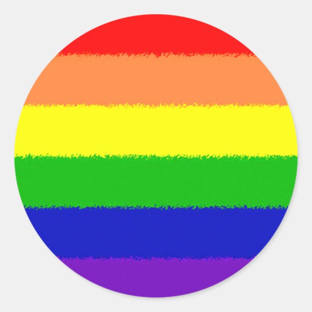 Rainbow Flagga Runt Klistermärke (Framsida)