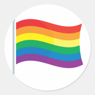 Rainbow Flagga Runt Klistermärke