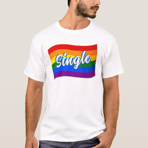 Rainbow Flagga Single Gay Single Lesbisk LGBT LGBT T Shirt