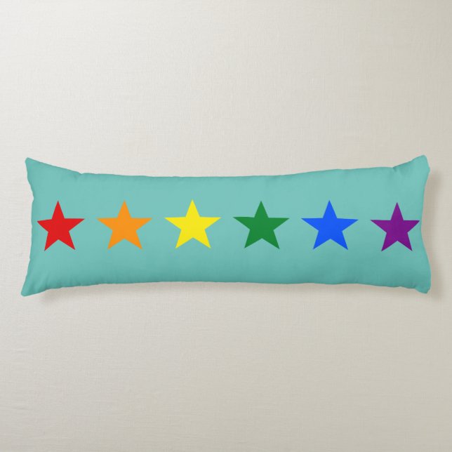 RAINBOW FLAGGA STARS + dina idéer Kroppskudde (Framsidan)