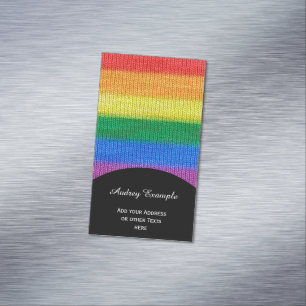 Rainbow Flagga stickande Rand sömlös mönster Magnetiska Visitkort