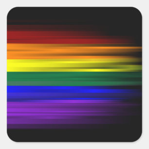 Rainbow Flagga Sticker Lakan (Square) Fyrkantigt Klistermärke