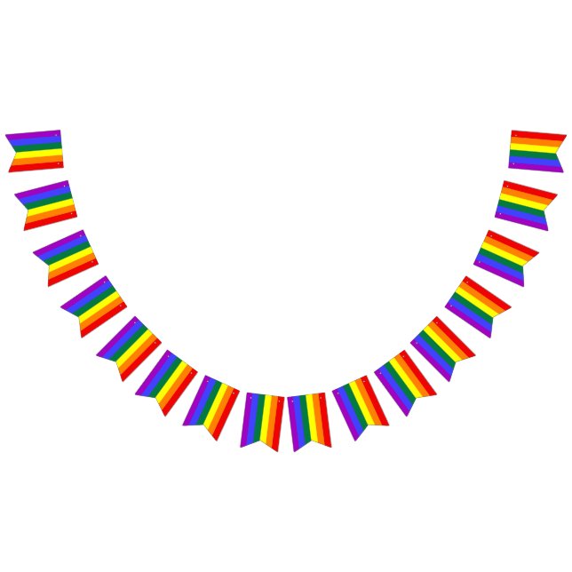 Rainbow Flagga Swallowtail Party Bunting Banner (Alla)