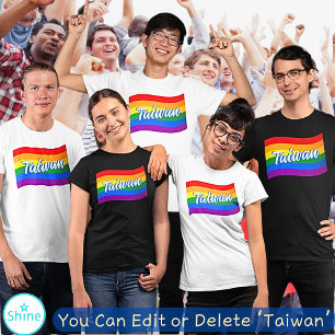 Rainbow Flagga Taiwan Taipei Gay pride LGBT HBT TQ T Shirt