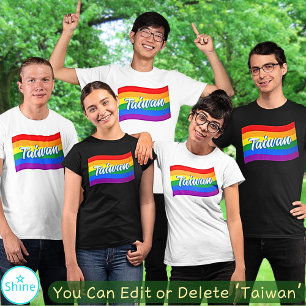 Rainbow Flagga Taiwan Taipei Gay pride LGBT HBT TQ T Shirt