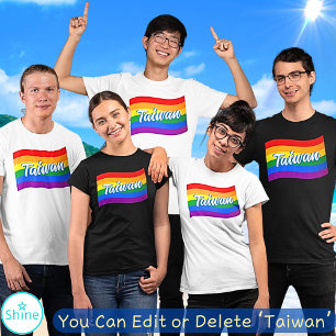 Rainbow Flagga Taiwan Taipei Gay pride LGBT HBT TQ T Shirt