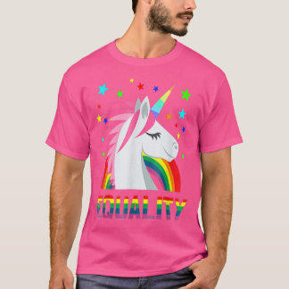Rainbow Flagga Unicorn Stars LGBT Gay T Shirt