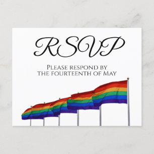 Rainbow Flaggor Gay pride Bröllop OSA Vykort