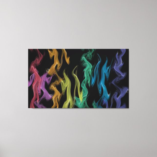 Rainbow Flames Canvastryck (Framsida)